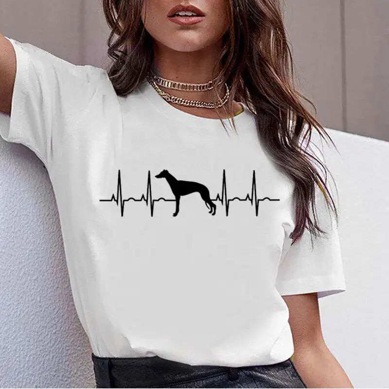 Hot Sale Bull Terrier Rottweiler Kawaii T Shirt Women Beagle Border Cute Whippet Funny dog T-shirt Collie Malinois Tshirt