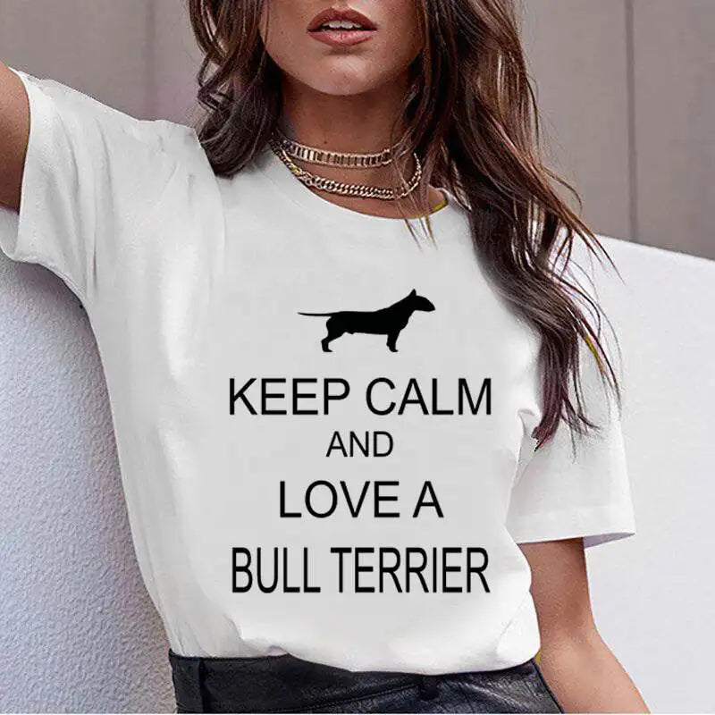 Hot Sale Bull Terrier Rottweiler Kawaii T Shirt Women Beagle Border Cute Whippet Funny dog T-shirt Collie Malinois Tshirt