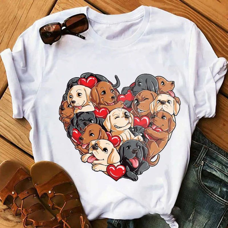 New Dog Animal Print T-shirt for Women, Labrador's Mood Day Gift Casual Top Aesthetic Clothes Tops Graphic T Shirts