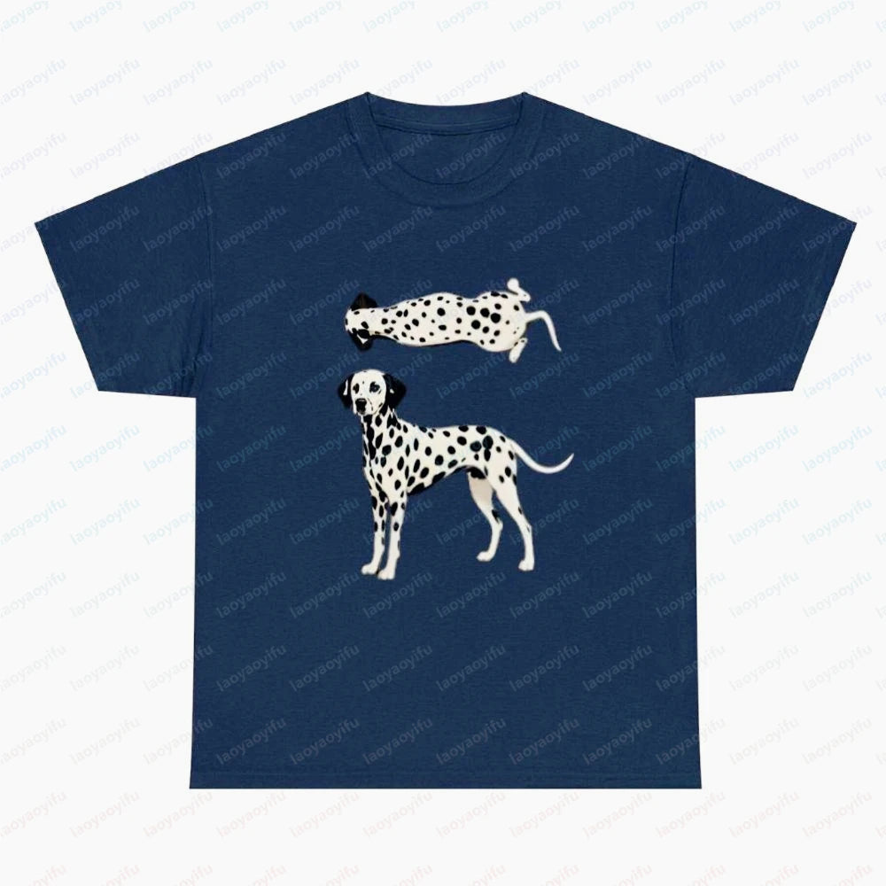 Dalmatian Pet Cotton Tee Dog Lover Vintage Classic Fashion Streetwear Dog Dad Lovely Summer Outdoors Breathable Men's Clothing