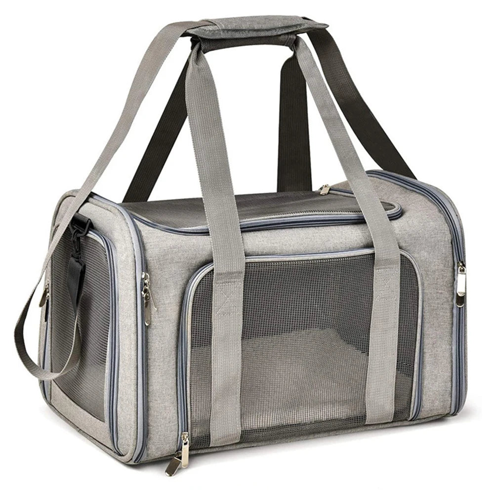 Collapsible Soft-Sided Pet Carrier for Cats and Dogs up to 15lbs