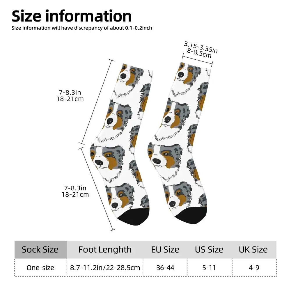 Men Socks Australian Shepherd Stockings Autumn Novelty Comfortable Socks Graphic Running Anti Slip Socks