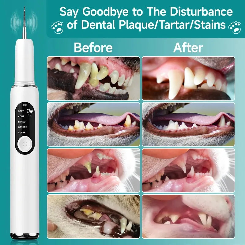 Dog Use Ultrasonic Tooth Cleaner Dog Cat Pet Dental Scaler for Tartar Removal Teeth Cleaning Tool with LED Light