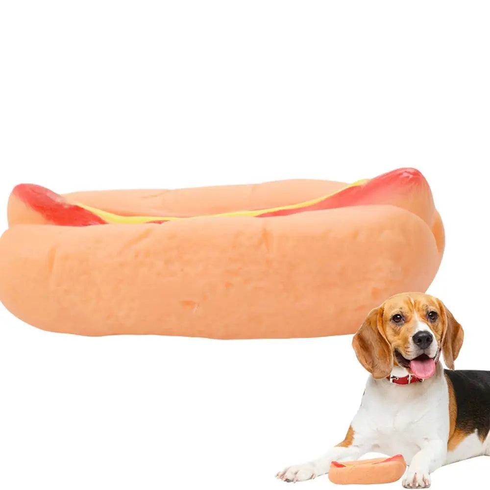 Durable Dog Squeak Chew Toys Donuts Ice Cream Burger Style Floatable On Water Training Outdoor Simulation Pet Chewer Toy