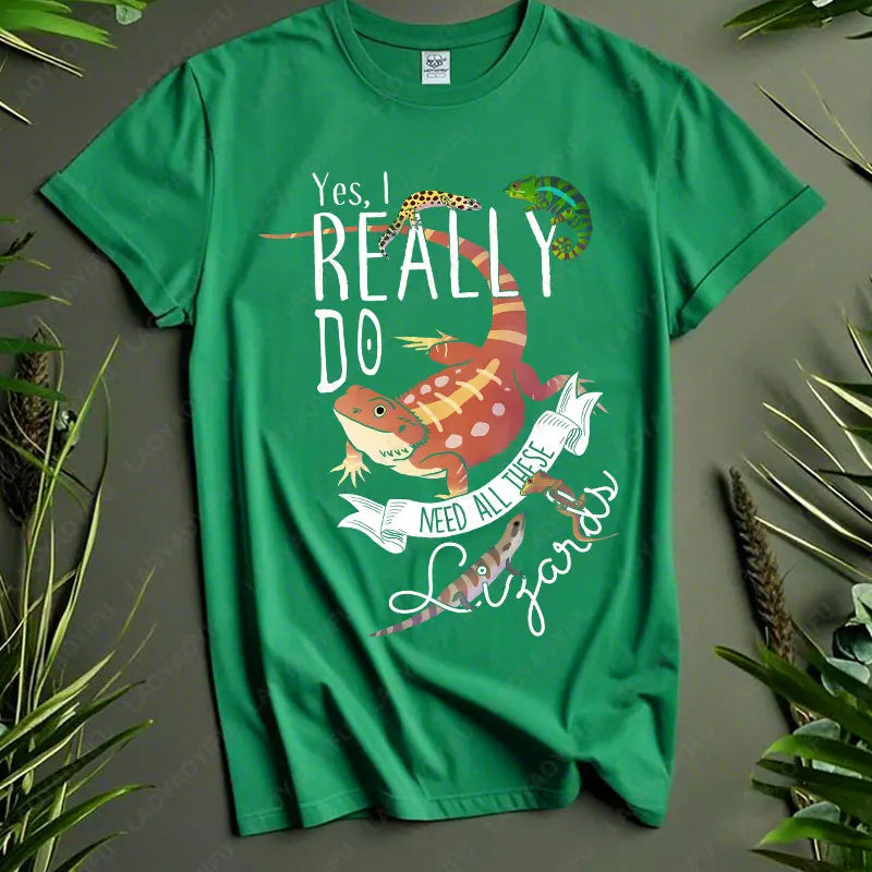 Funny Lizard Cotton Clothing Women Men Reptile Lover Gift Tops Pet Bearded Dragon Leopard Gecko Chameleon Cute Graphic Tshirt