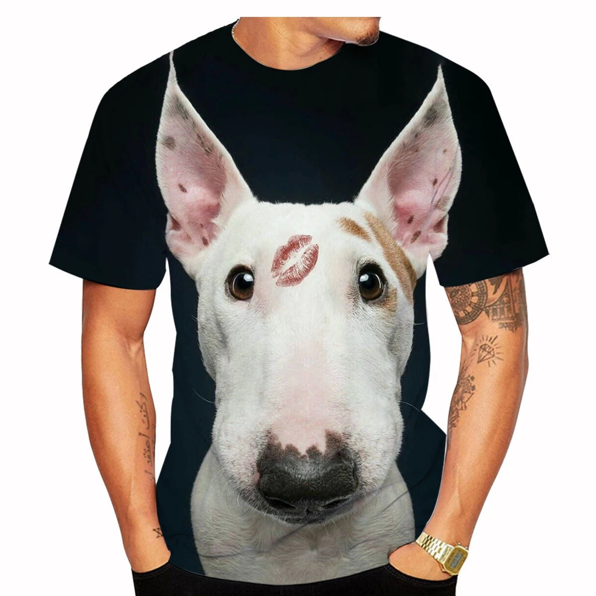 Funny Bull Terrier T-Shirts Pet Dog 3D Print Streetwear Men Women Fashion Oversized Short Sleeve T Shirt Male Tees Tops Clothing