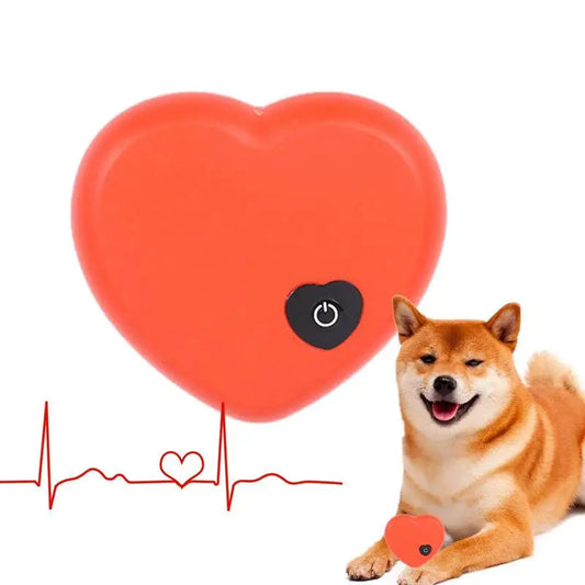 Realistic Heartbeat Simulator - Calming Puppy Toy Red 2.6"
