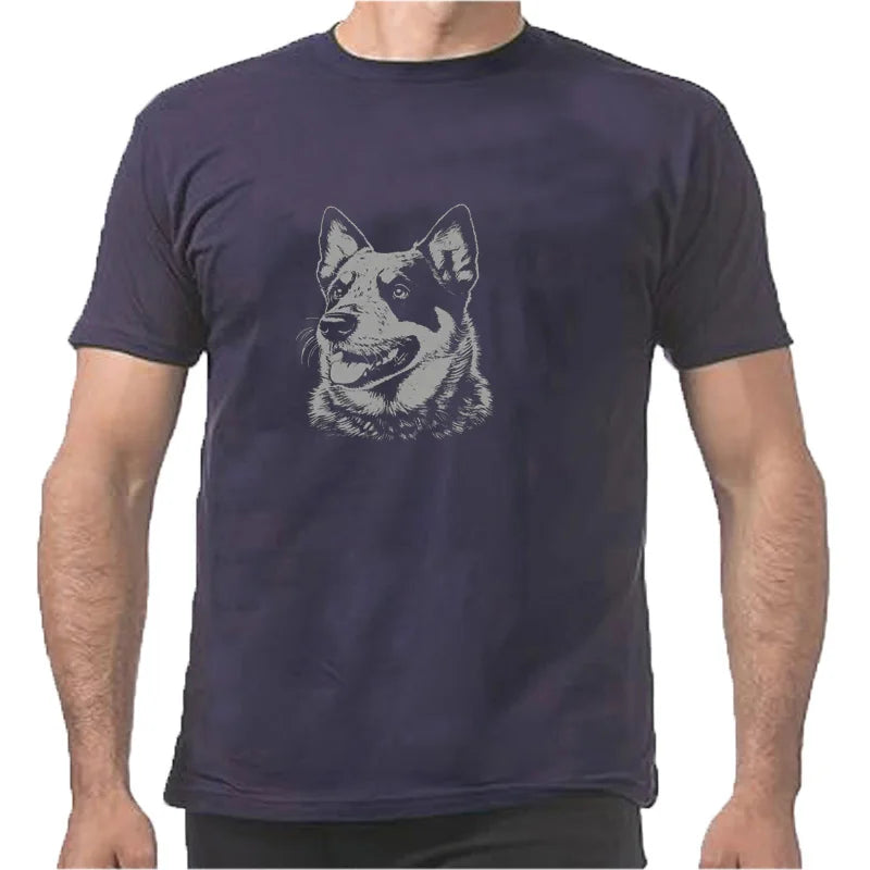 Funny Australian Dog Blue Heeler Art Graphic T-shirts Men Women's Fashion Casual Tshirt 100% Cotton Loose Oversized T Shirt