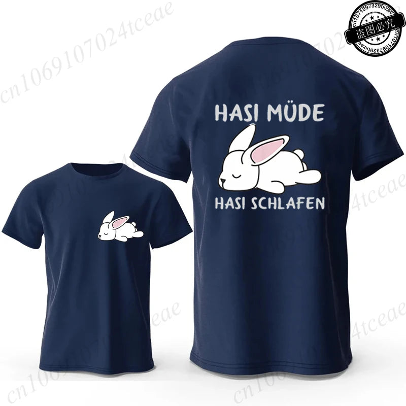 Bunny Is Tired T Shirts Lazy Bunny Shirts Cute Rabbit Graphic Tee Women Short Sleeve Casual Tops Lazy Streetwear Fashion T-shirt