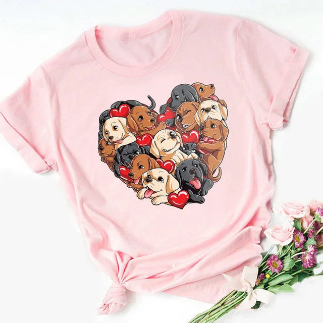 New Dog Animal Print T-shirt for Women, Labrador's Mood Day Gift Casual Top Aesthetic Clothes Tops Graphic T Shirts