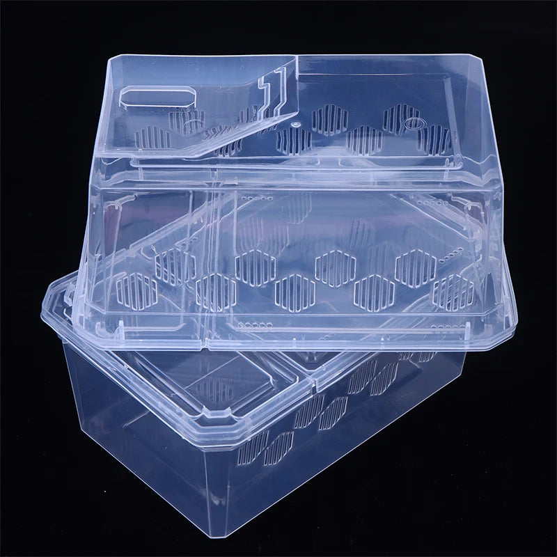 Reptile Tank Insect Spiders Tortoise Lizard Plastic Transparent Reptile Breeding Box Vivarium With Balcony Feeding Supplies