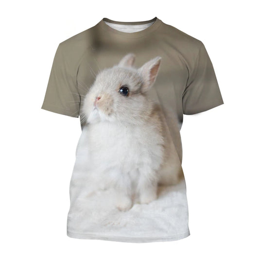 Animal Rabbit 3D Printed T-Shirts Men Women Casual Fashion Streetwear Oversized Short Sleeve T Shirt Male Tees Tops Man Clothing