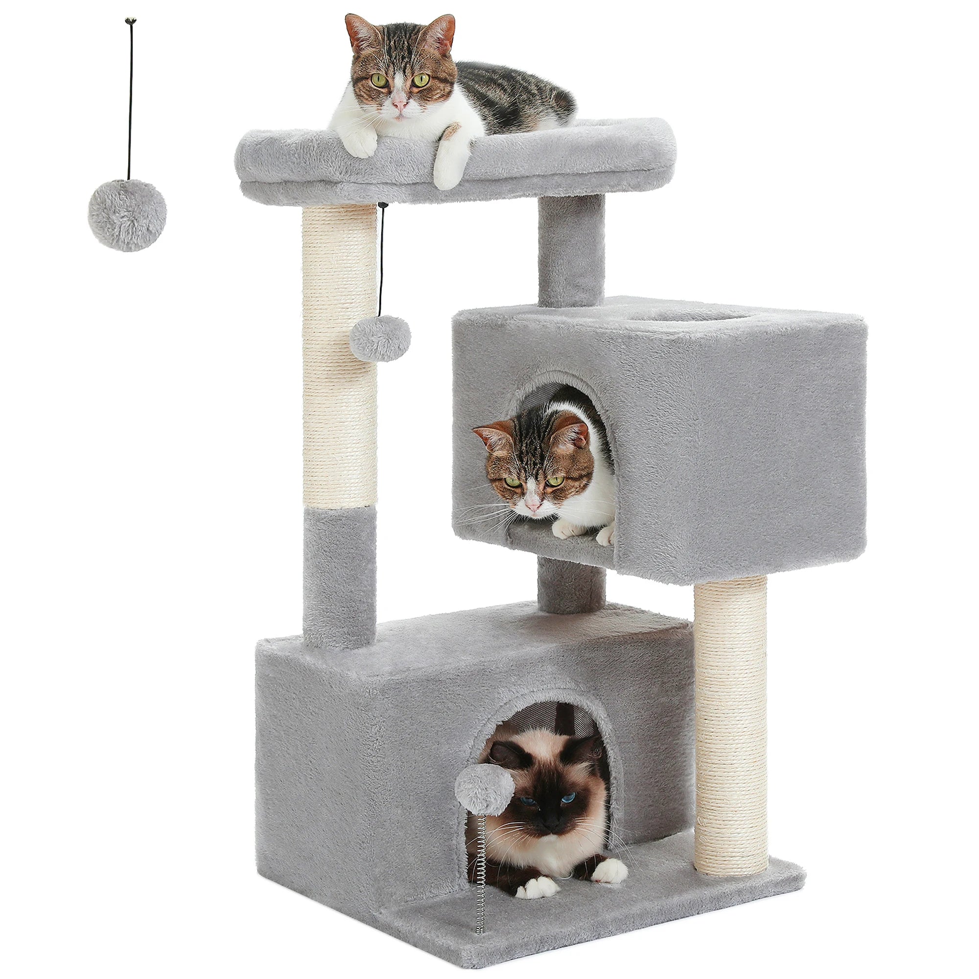 PAWZ Road Large Multi-Level Cat Tree with Condo and Hammock