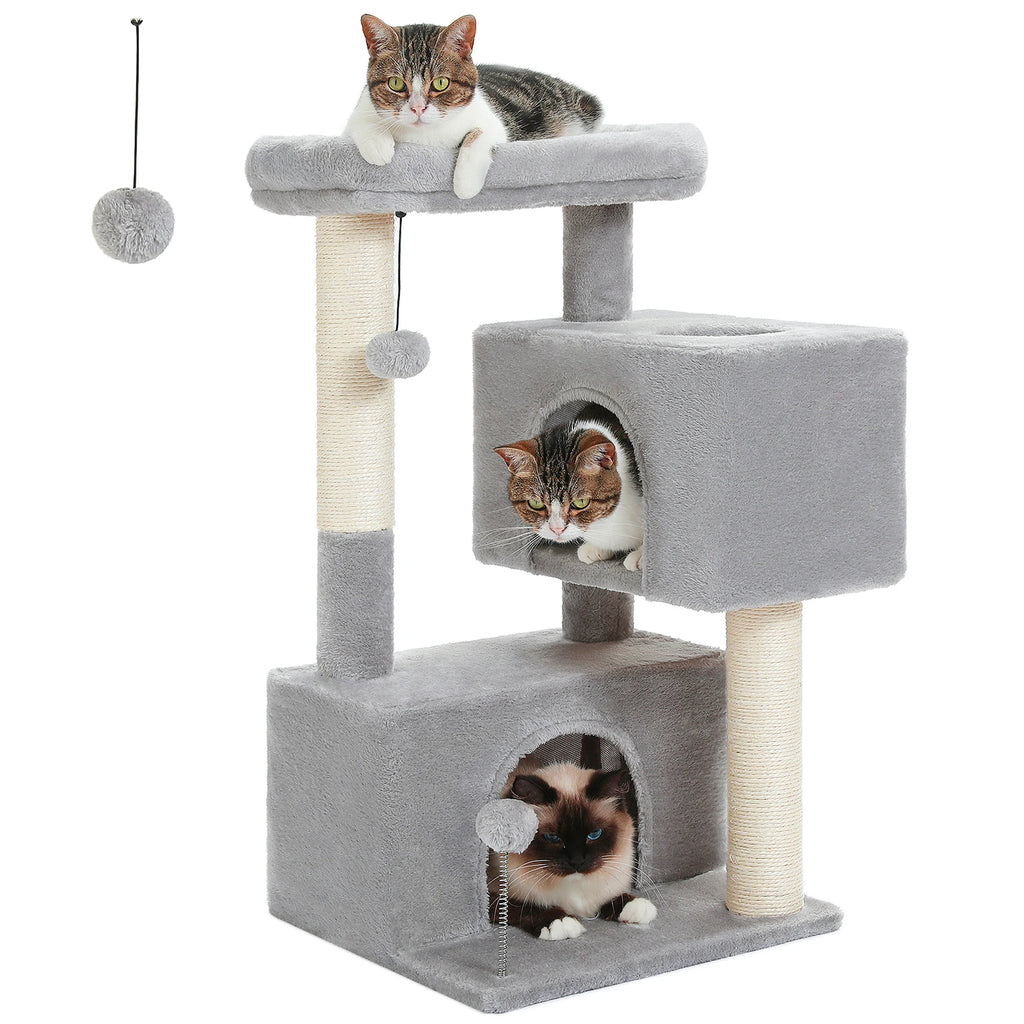 Large Cat Tree for Indoor Cats Multi-Level Cat Tower with Spacious Condos Sisal Scratching Pad Kitten House Accessories Cat Toys