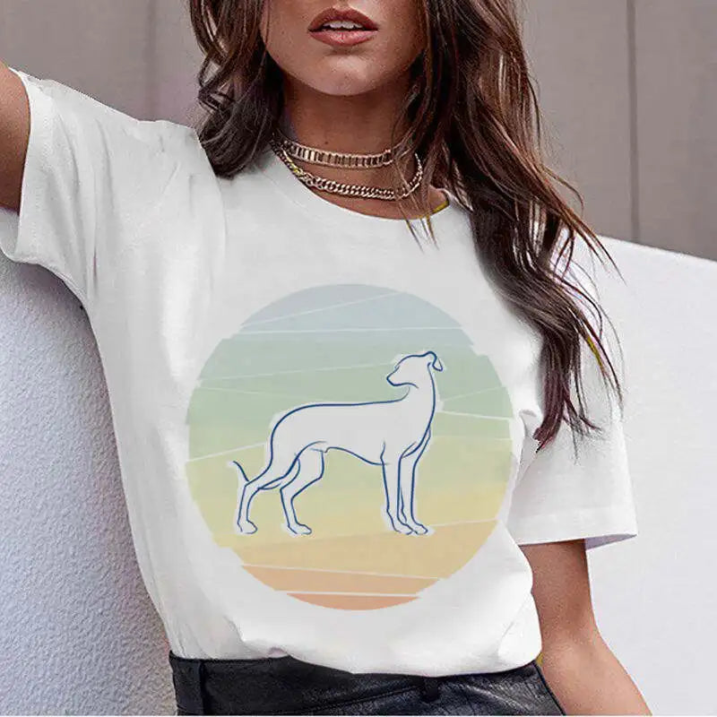 Hot Sale Bull Terrier Rottweiler Kawaii T Shirt Women Beagle Border Cute Whippet Funny dog T-shirt Collie Malinois Tshirt