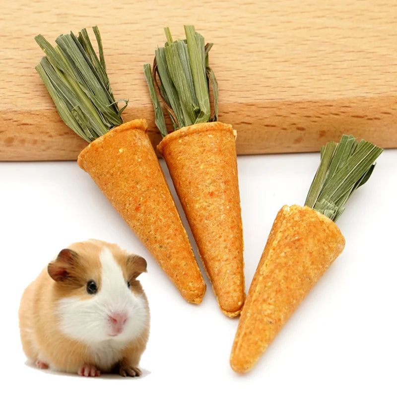 3pcs/6pcs Small Animal Rabbit Chew Toys For Bunny Hamster Treat Chew Toy Tooth Cleaning Molar Grinding Toys Natural Nutrient Toy