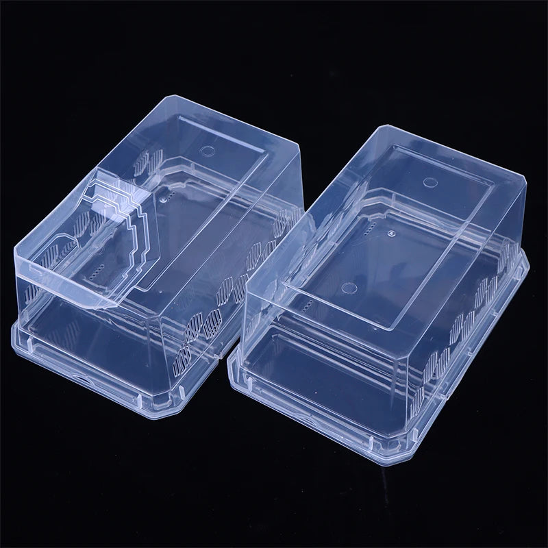Reptile Tank Insect Spiders Tortoise Lizard Plastic Transparent Reptile Breeding Box Vivarium With Balcony Feeding Supplies