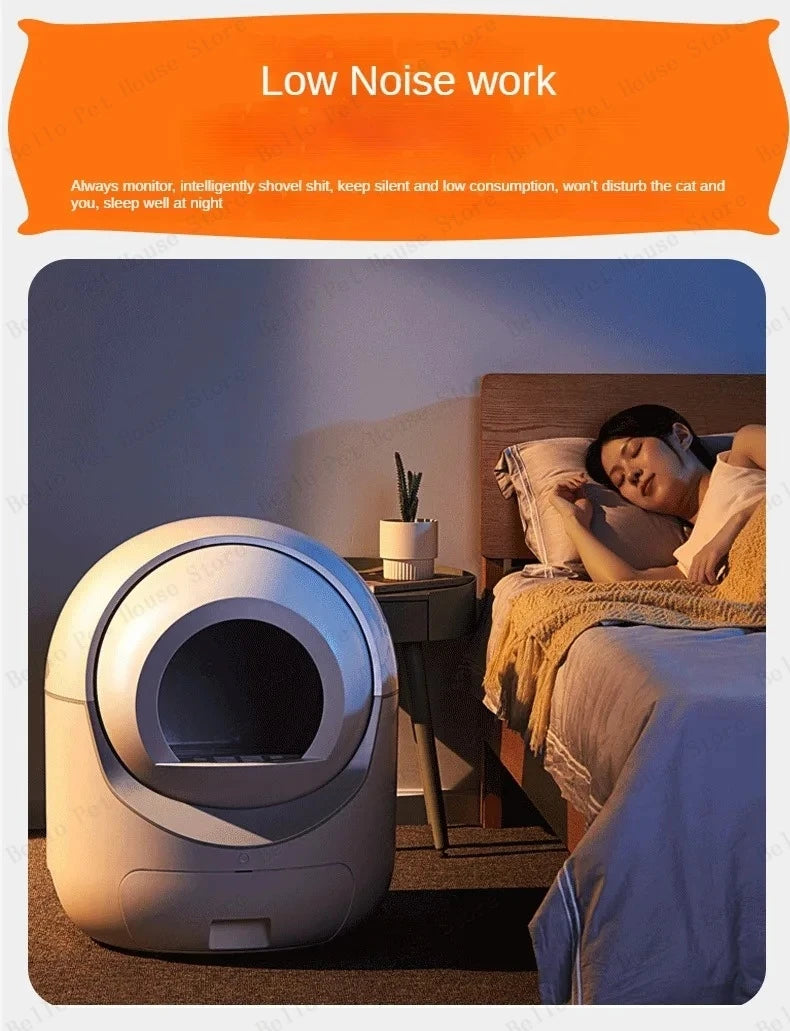 Electric Cat Toilet Extra Large Intelligent Cat Litter Box Fully Enclosed Poop Shovel Fully Automatic Cat Litter Box Low Noise