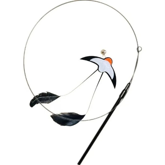 Cat Toys Interactive Funny Simulation Bird Feather with Bell Cat Stick Toy for Kitten Playing Teaser Wand Toy Pet Cats Supplies