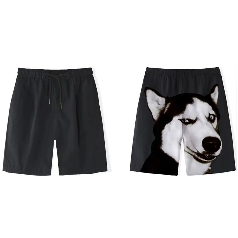 Golden Retriever Shorts Men's Beach Shorts Funny Printed Breathable Home Wear Outdoor Fashion Couple Dog Head Shorts Trendy