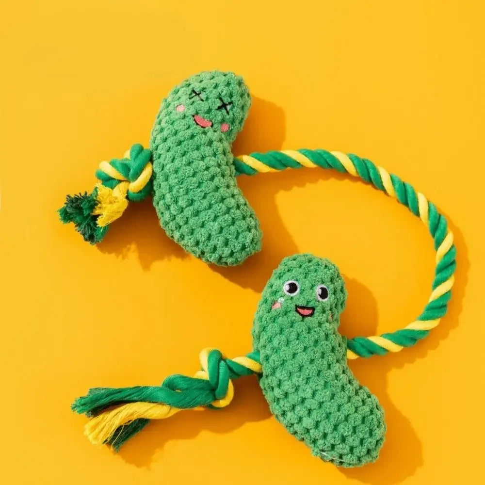 Dog Teeth Cleaning Toy Fruit Shape Bite Resistant Dog Plush Toy Built-in Sounder Can Bite Vocal Squeaky Dog Toy