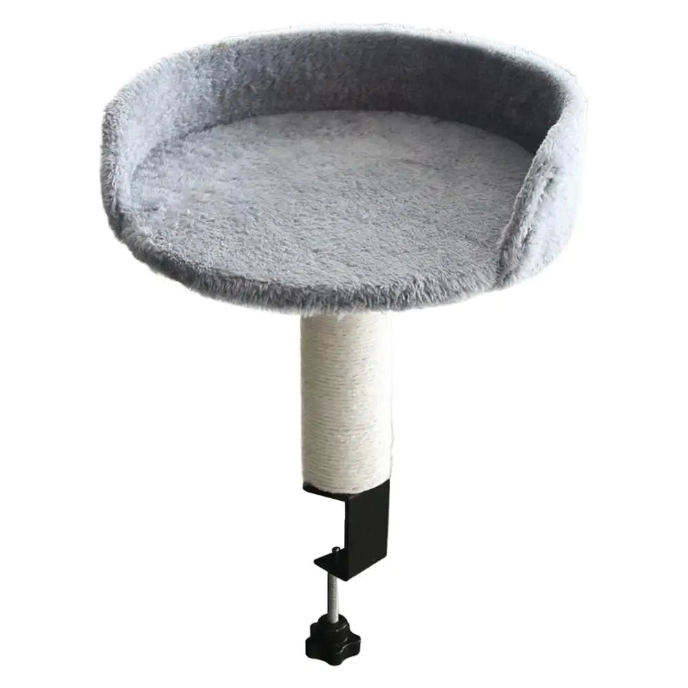 Cat Desk Perch Adjustable Desktop Floating Cat Bed Rotation Desk Clamp Kitten Bed Space-Saving Cat Hammock Perch For Table