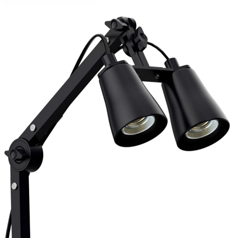Reptile Terrarium Adjustable Dual-head Lamp Stand Adsorption Removable UVB UVA Lamp Stand Reptile Habitat Supplement Calcium