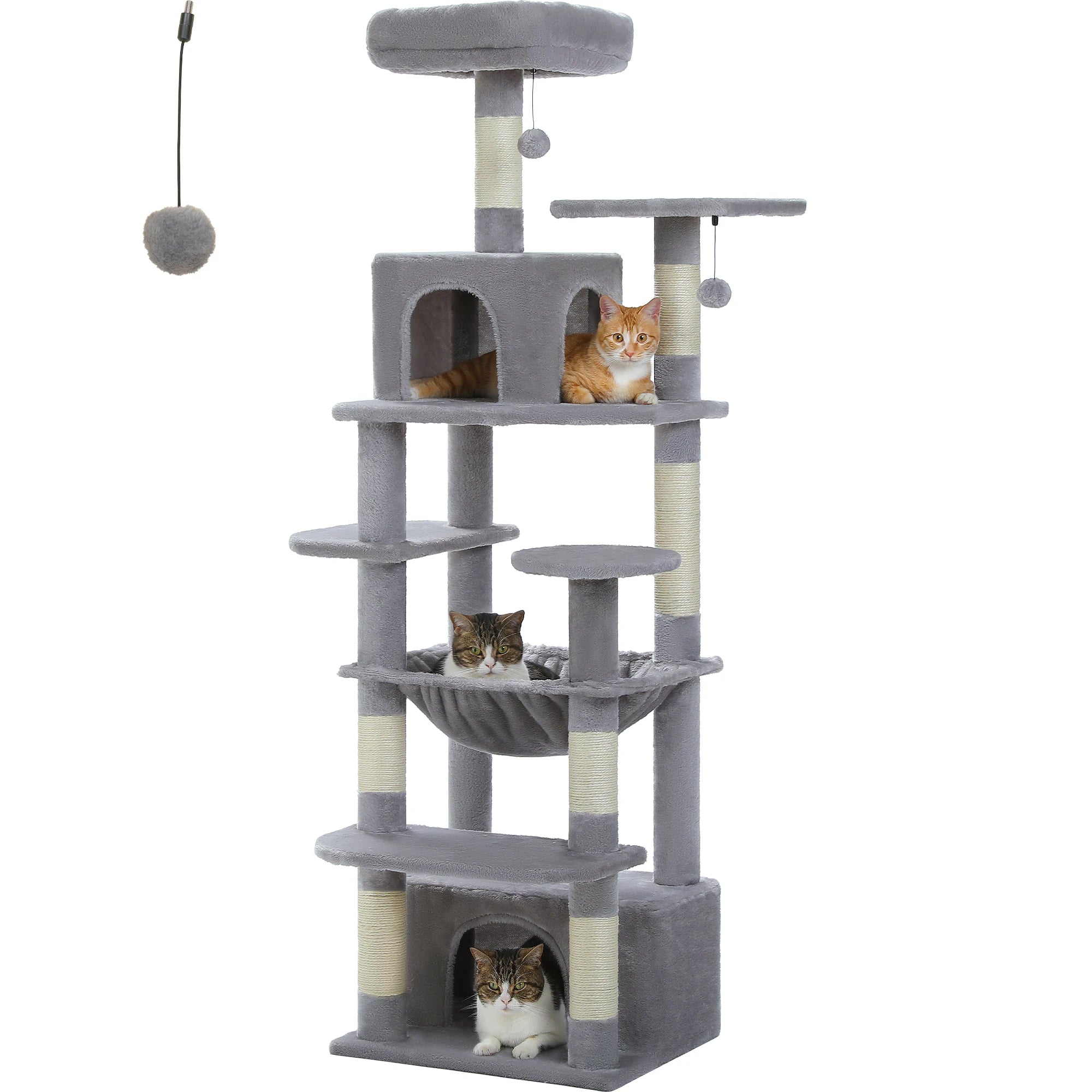 PAWZ Road 72" Large Cat Tree Tower with Hammock and Condo