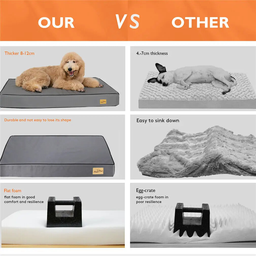 Bingopaw Orthopedic Memory Foam Dog Bed - Waterproof Grey