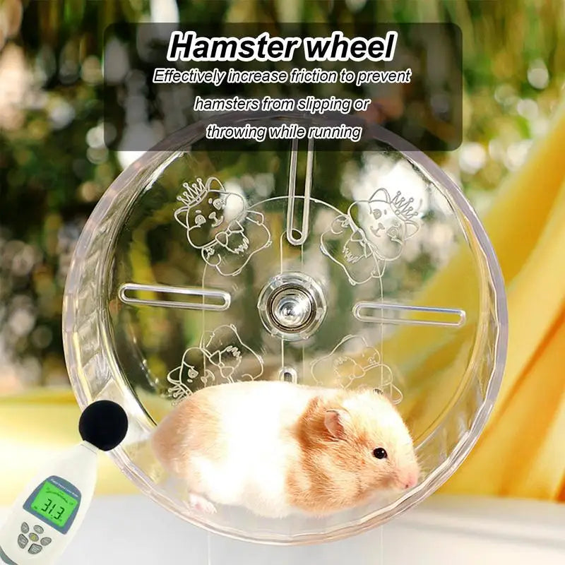 Silent Transparent Hamster Wheel 7.1 in (18 cm) Acrylic Exercise Wheel for Hamsters & Gerbils