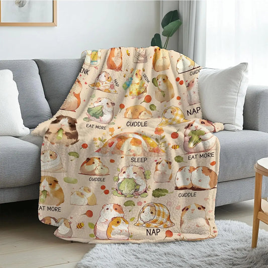 Guinea Pig Blanket, Soft Flannel Guinea Pig Gifts for Kids, Cute Capybara Blanket for Women, Birthday Gift Blanket for Kids,