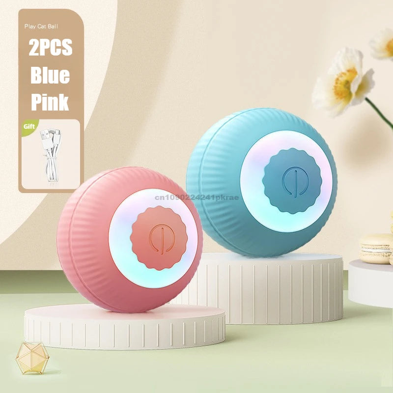 New Cat Interactive Ball Toy Automatic Rolling Ball Faux Tail Rechargeable Smart Pet Electric Toy Dog Cat Training Imitate Mouse