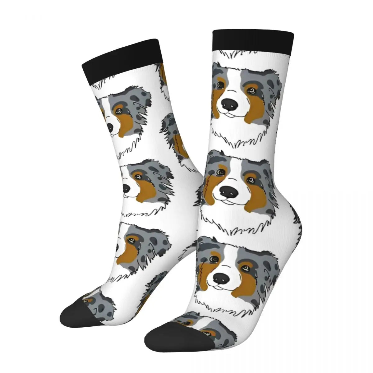 Men Socks Australian Shepherd Stockings Autumn Novelty Comfortable Socks Graphic Running Anti Slip Socks
