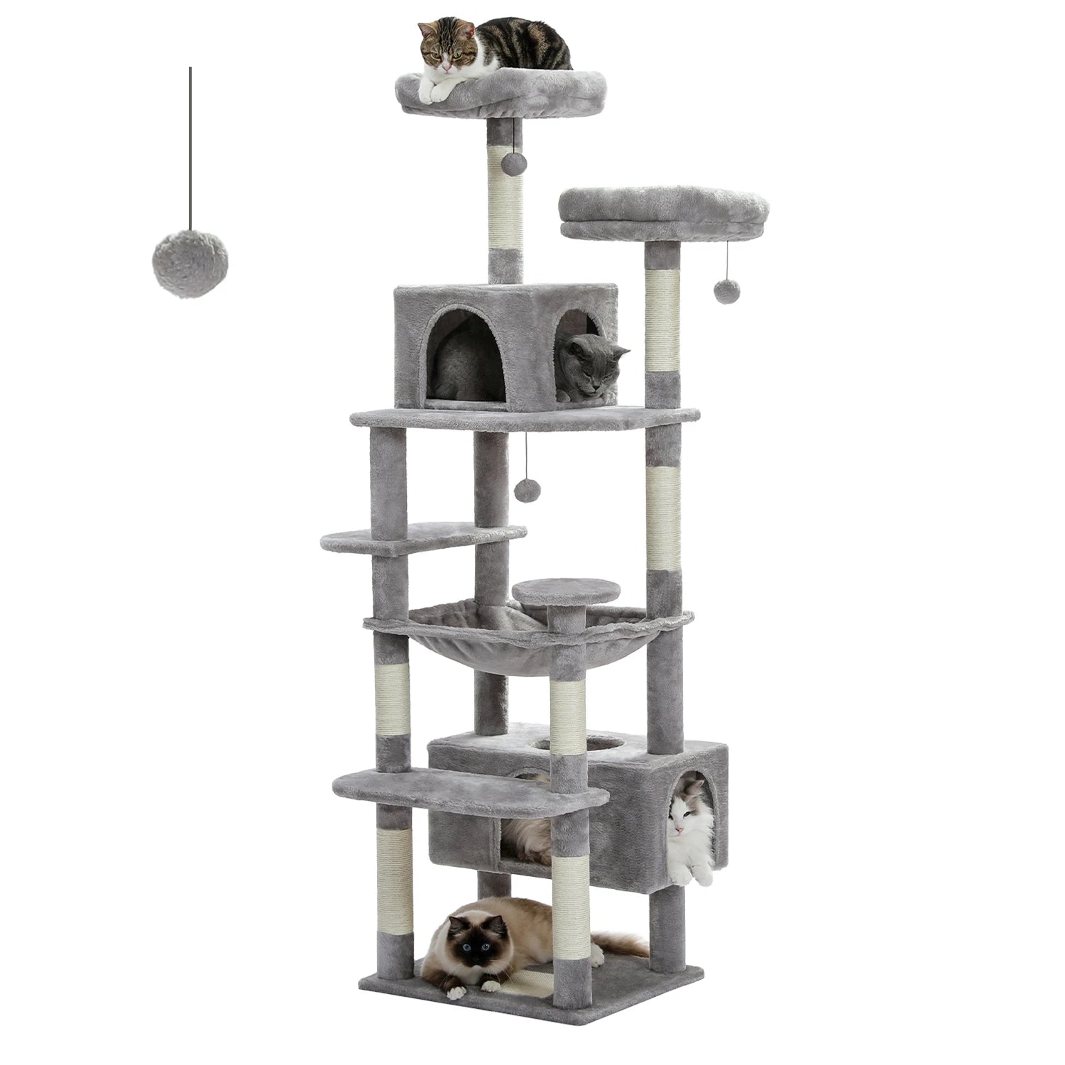 PAWZ Road 72" Large Cat Tree Tower with Hammock and Condo