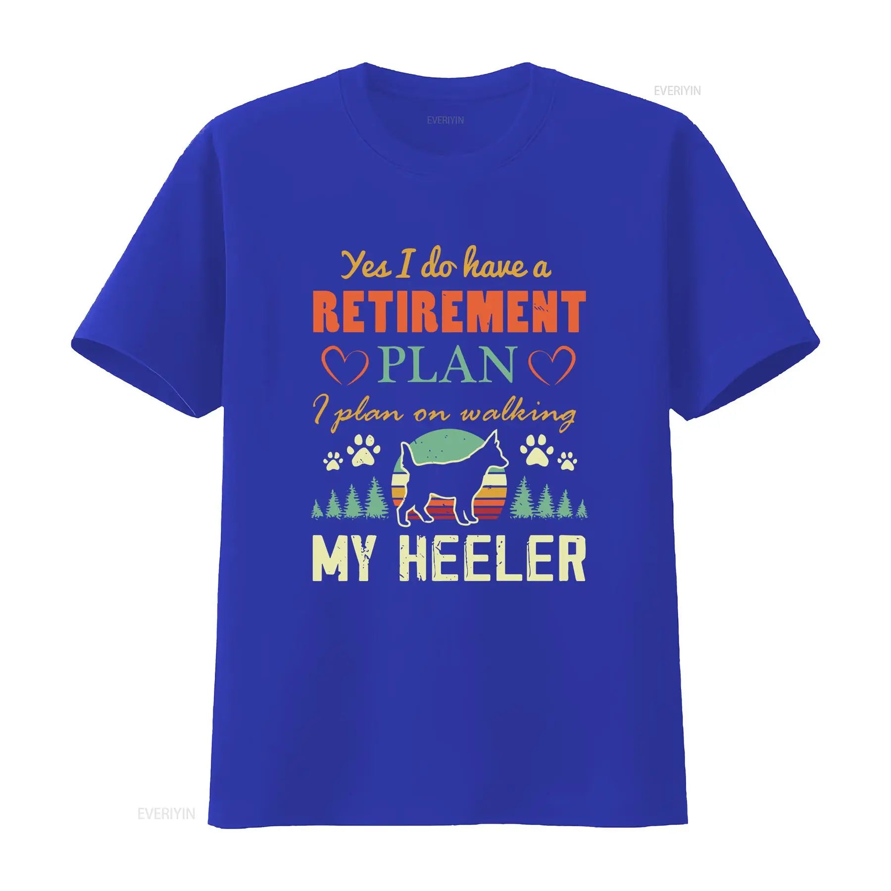 Retired T Shirt Blue Heeler Australian Cattle Dog Retiring RetiremenT Red Mom Cute  vintage Washed Comfortable Stretched homme