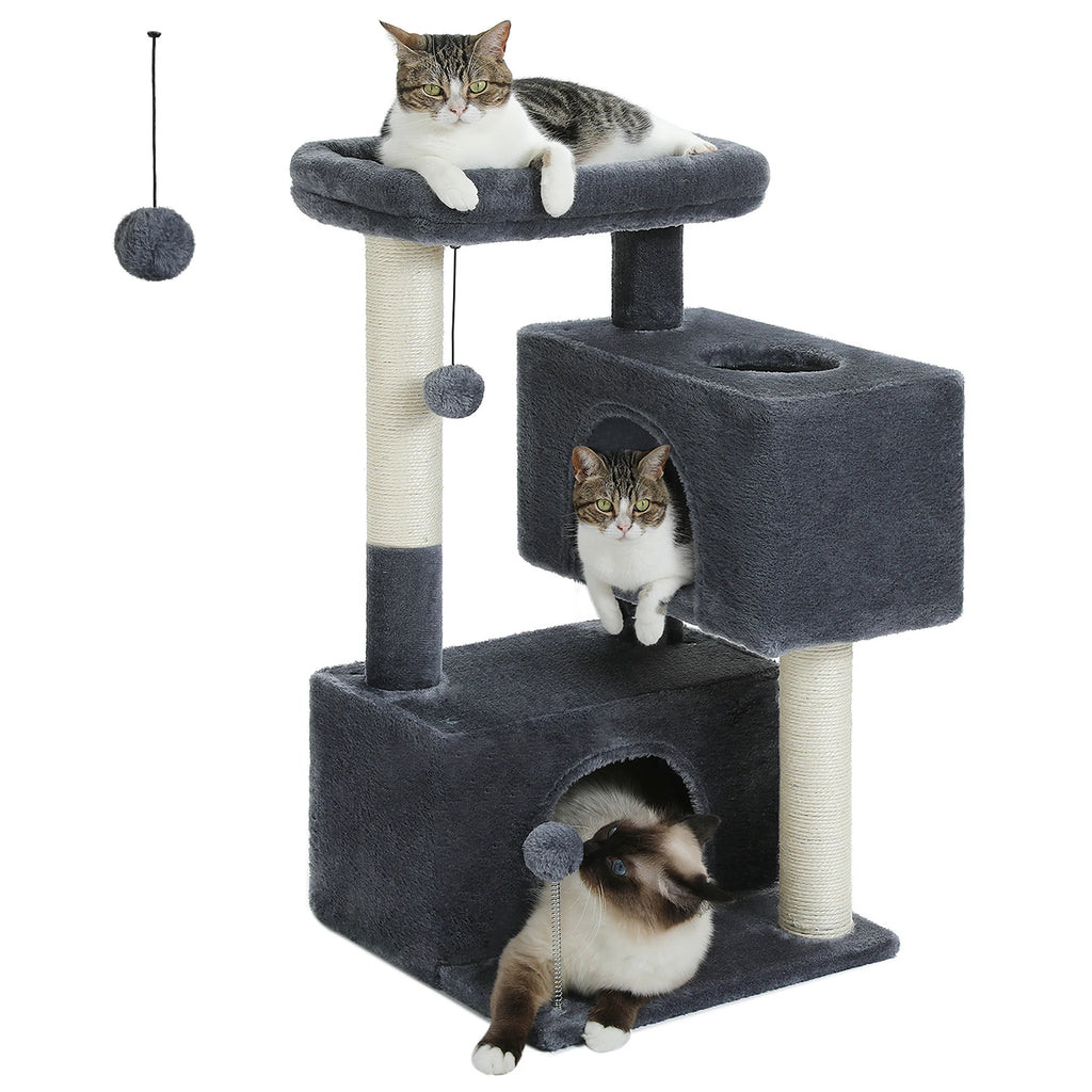 Large Cat Tree for Indoor Cats Multi-Level Cat Tower with Spacious Condos Sisal Scratching Pad Kitten House Accessories Cat Toys