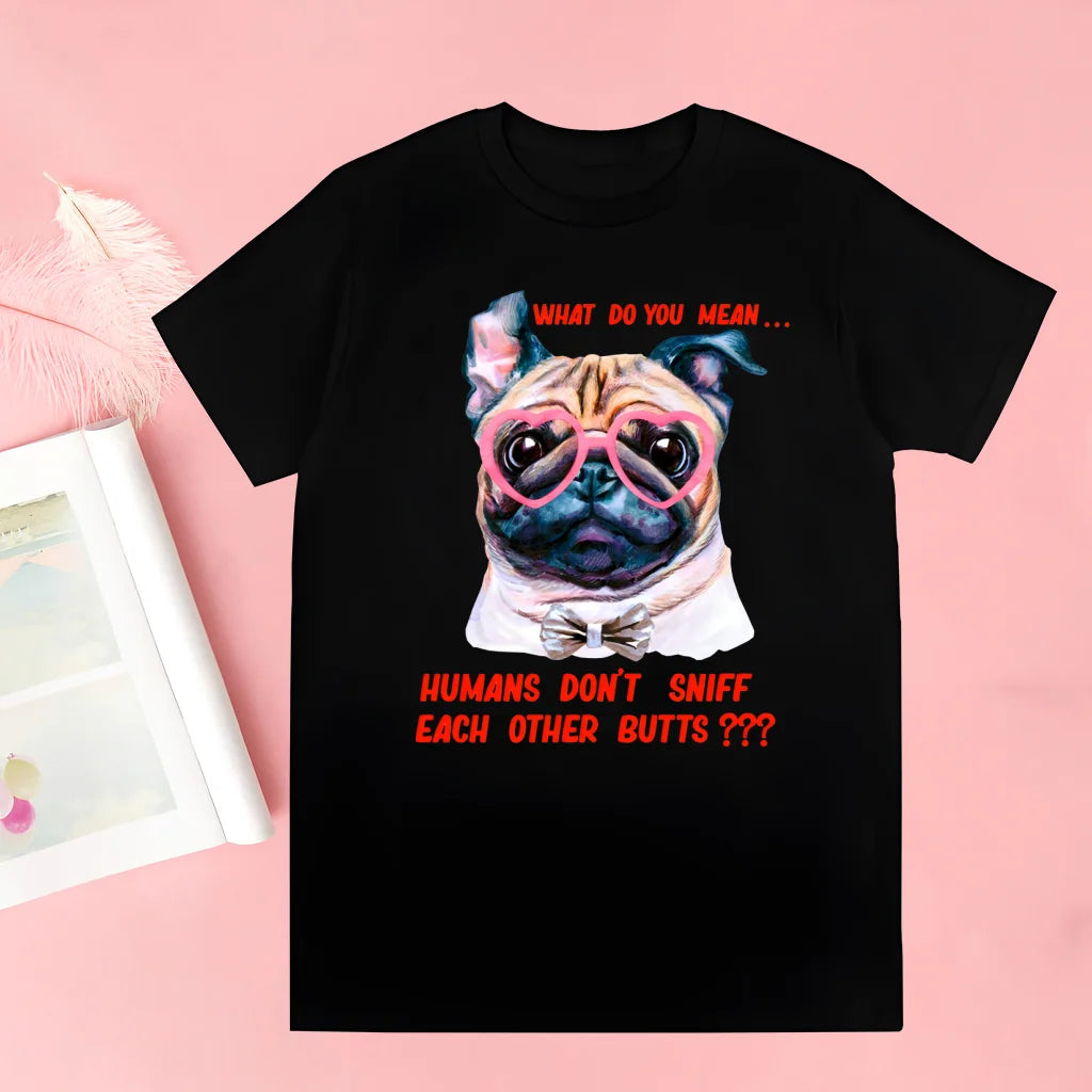 Pug Dog Animal Pet T Shirt Novelty Funny Vintage Crew Neck Men's T-Shirt Humor Women Top Tee Gift Humor Streetwear