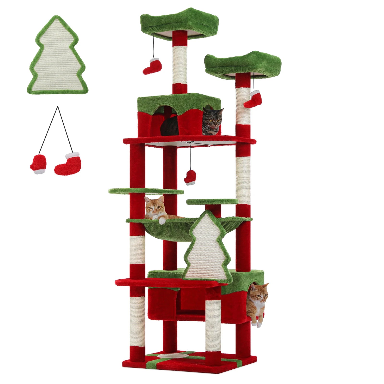 PAWZ Road 72" Large Cat Tree Tower with Hammock and Condo
