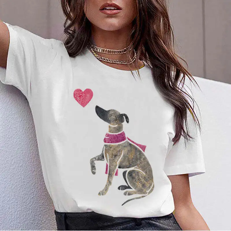 Hot Sale Bull Terrier Rottweiler Kawaii T Shirt Women Beagle Border Cute Whippet Funny dog T-shirt Collie Malinois Tshirt