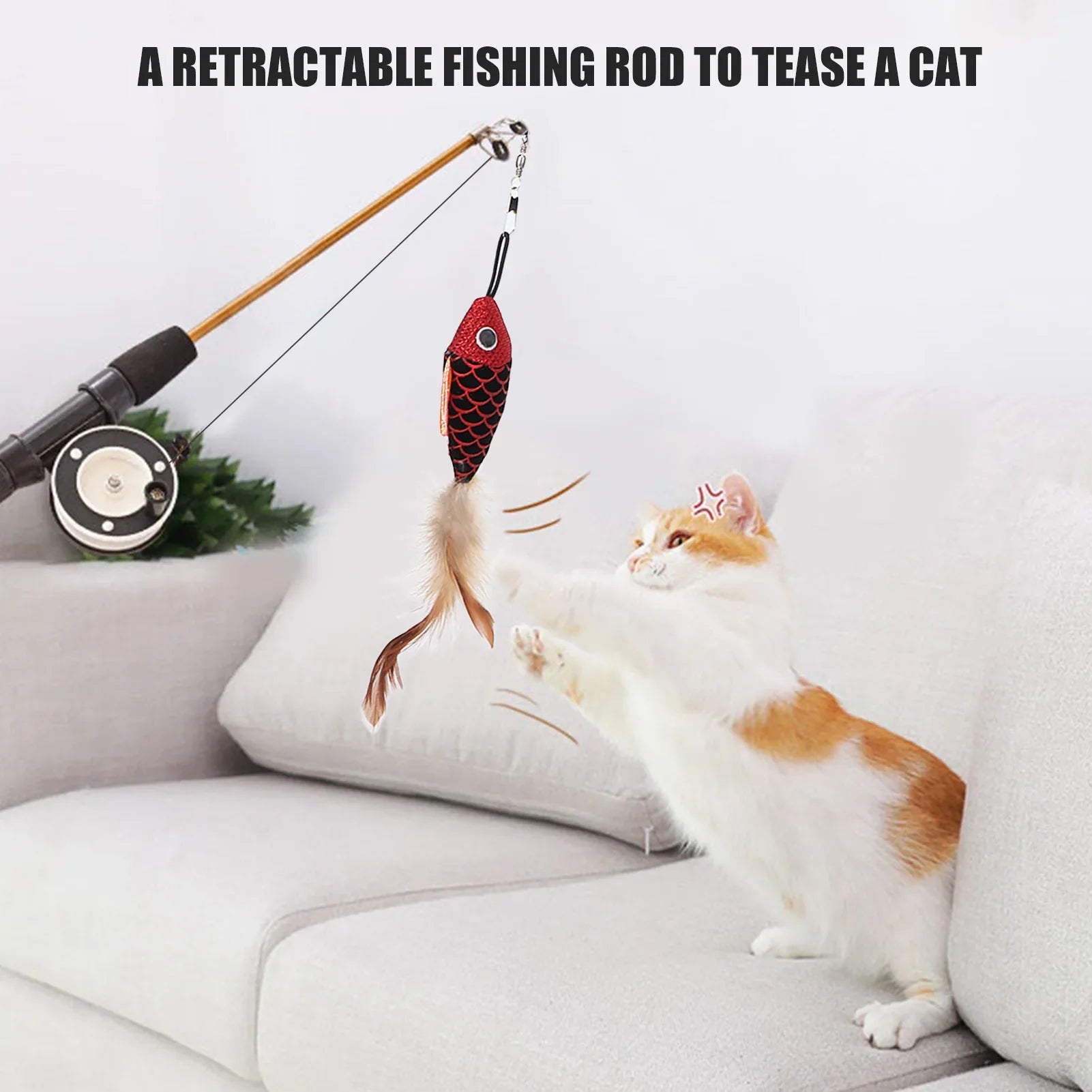 Cat  Teaser Wand  Cat Fishing Pole  Bite Resistance Multifunctional Cat  Teaser Wand  for Cats Cat