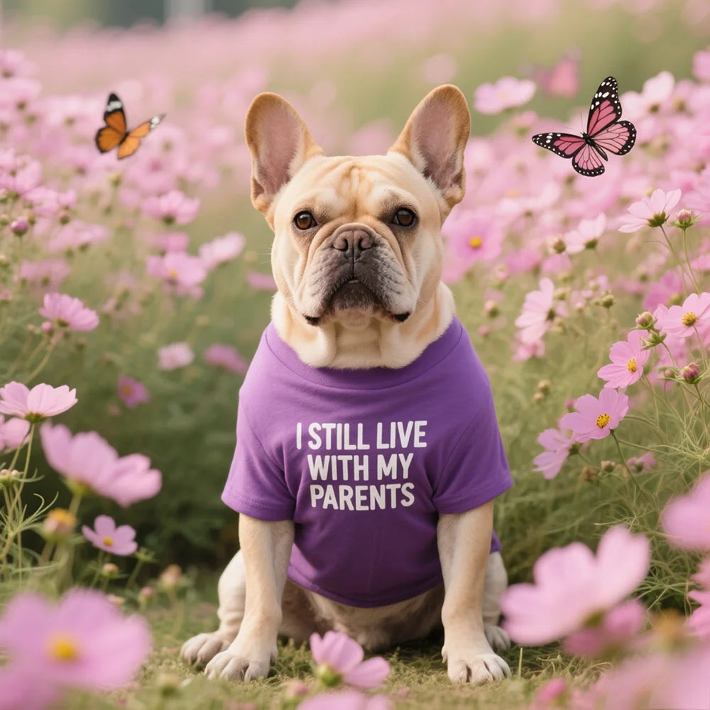 French Bulldog Dog Shirts Cotton Letters T-Shirt, Summer Clothes for Small Dogs, Soft Puppy Apparel Cat Tee, Breathable Stretchy
