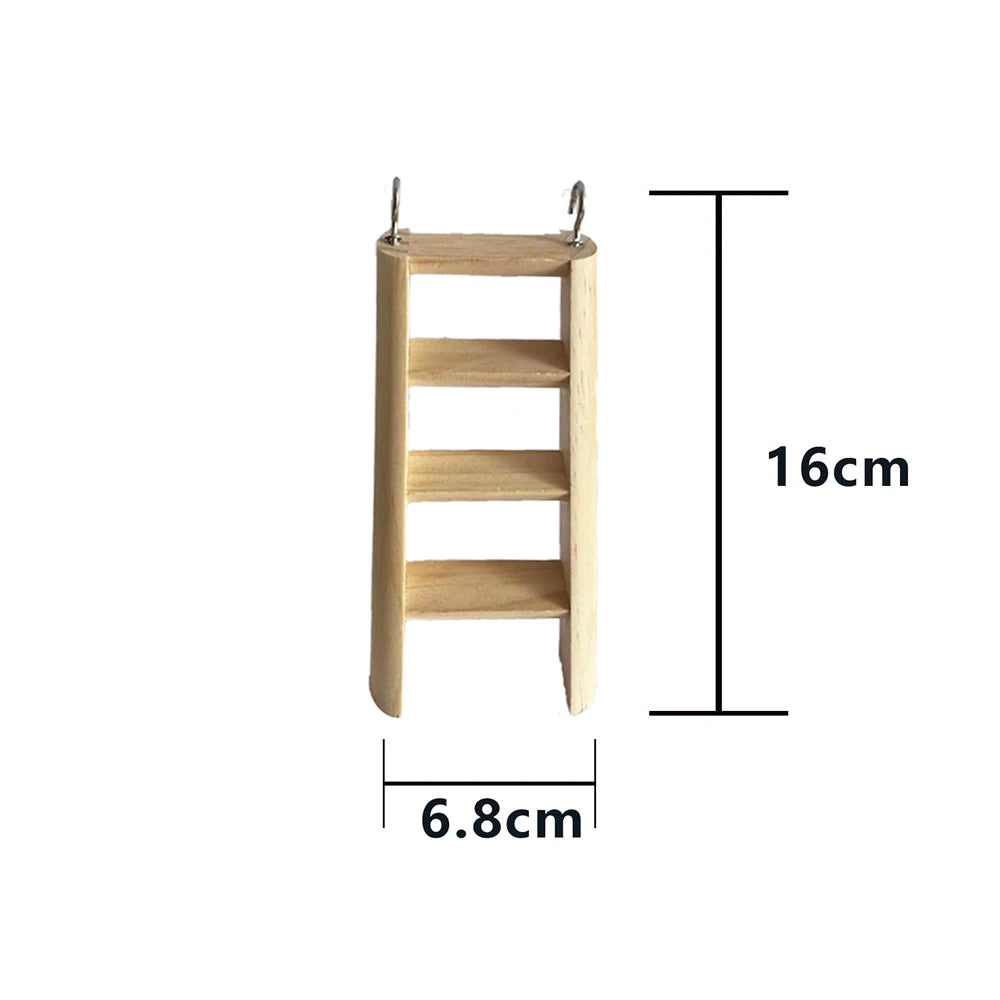 Cute Rabbit Roller Toys Natural Wooden Pine Dumbells Unicycle Bell Chew Toys for bird Guinea Pigs Rat  Small Pet Molars Supplies
