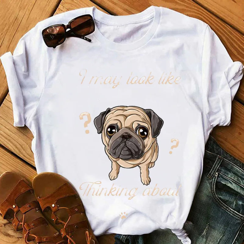 New Dog Animal Print T-shirt for Women, Labrador's Mood Day Gift Casual Top Aesthetic Clothes Tops Graphic T Shirts