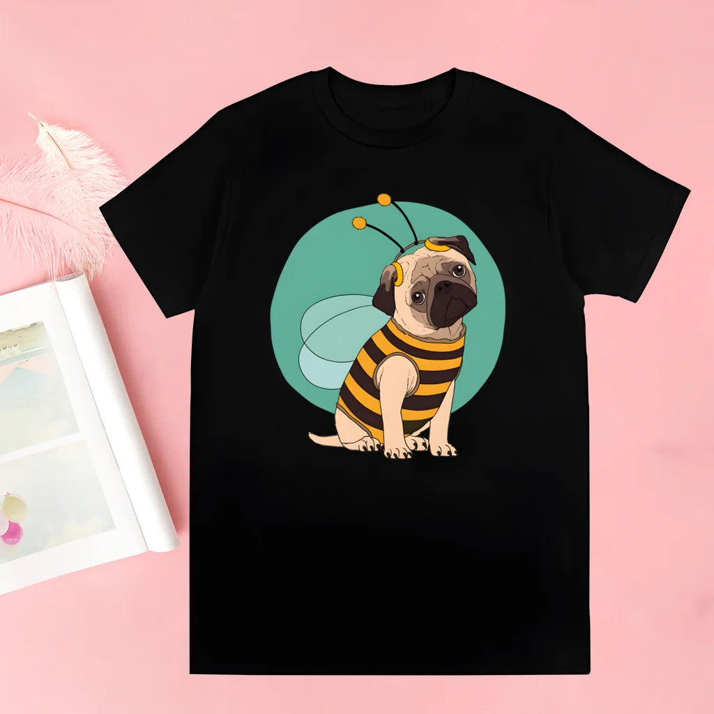 Pug Dog Animal Pet T Shirt Novelty Funny Vintage Crew Neck Men's T-Shirt Humor Women Top Tee Gift Humor Streetwear