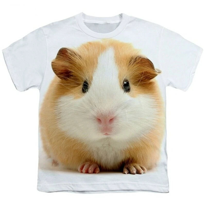 New Hamster Guinea Pig 3d Printing Men's T-shirt Girls Casual Short-sleeved Oversized Hip-hop Sports And Fitness Breathable Top