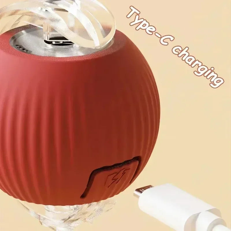 1~3pcs Cat Interactive Ball Toy Automatic Rolling Ball Tail Rechargeable Smart Pet Electric Toy Dog Cat Training Imitate Mouse