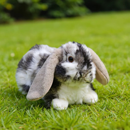 Gray Lop-Eared Rabbit Plush Toy, 10.6-inch Soft Simulated Rabbit Doll, Children's Day Gift, Home Bedroom Decoration
