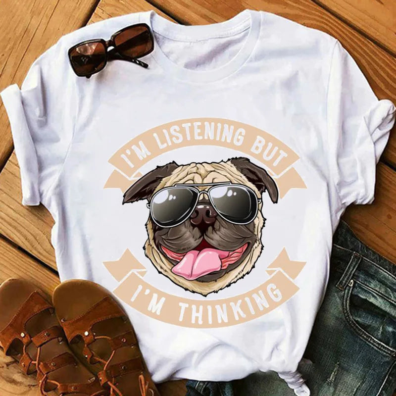 New Dog Animal Print T-shirt for Women, Labrador's Mood Day Gift Casual Top Aesthetic Clothes Tops Graphic T Shirts