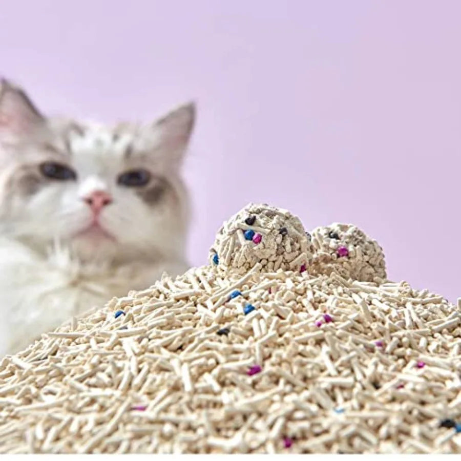 Mixed Tofu Cat Litter Heavy Duty Flushable Kitty Litter 5.5Lb 88Oz 2 Pack Original Color Absorbent Clumping Natural Material fo