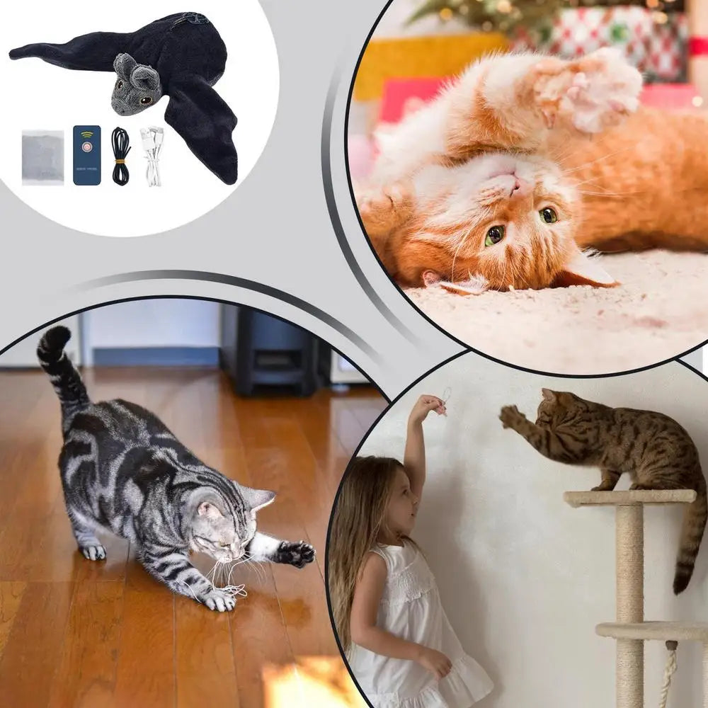Flying Flapping Bird with Catnip Realistic Interactive Cat Feather Toys Soft and Cozy Kitten Toys Flapping Bird for All Breeds